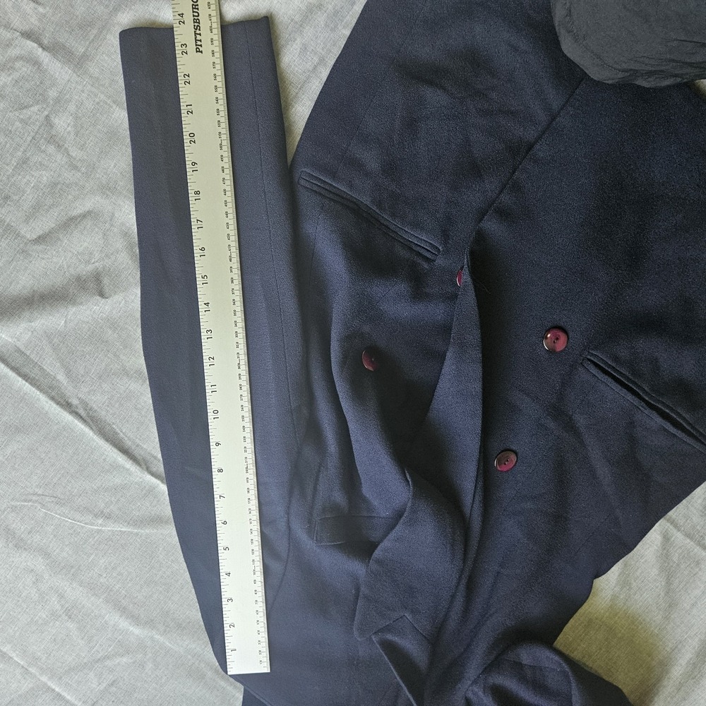 VTG Womens 100% Wool Blazer Size 12 Black Suit Jacket Made In USA 90s Grandpa - Picture 13 of 16